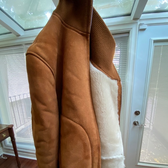 Sandro Shearling Bomber Jacket - Picture 3 of 5